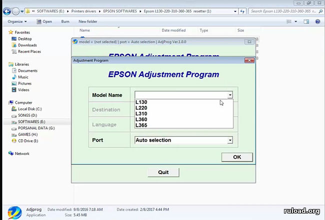 Программа для сброса памперса на принтерах Epson