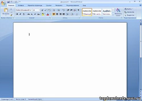 Интерфейс Microsoft Word 2007