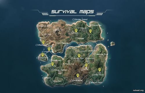 Карта острова Rules of Survival