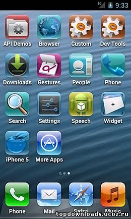 Fake iPhone 5 - тема iPhone 5 для Android